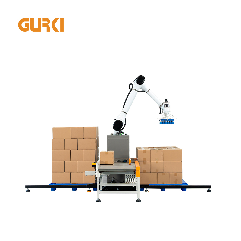 GURKI Automatische, voordelige pick-and-place collaboratieve robotarm palletiseermachine voor melk- en sapproductielijnen