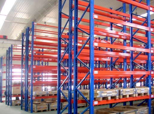 Industriële magazijnstellingen voor zwaar gebruik, stalen palletstellingen.