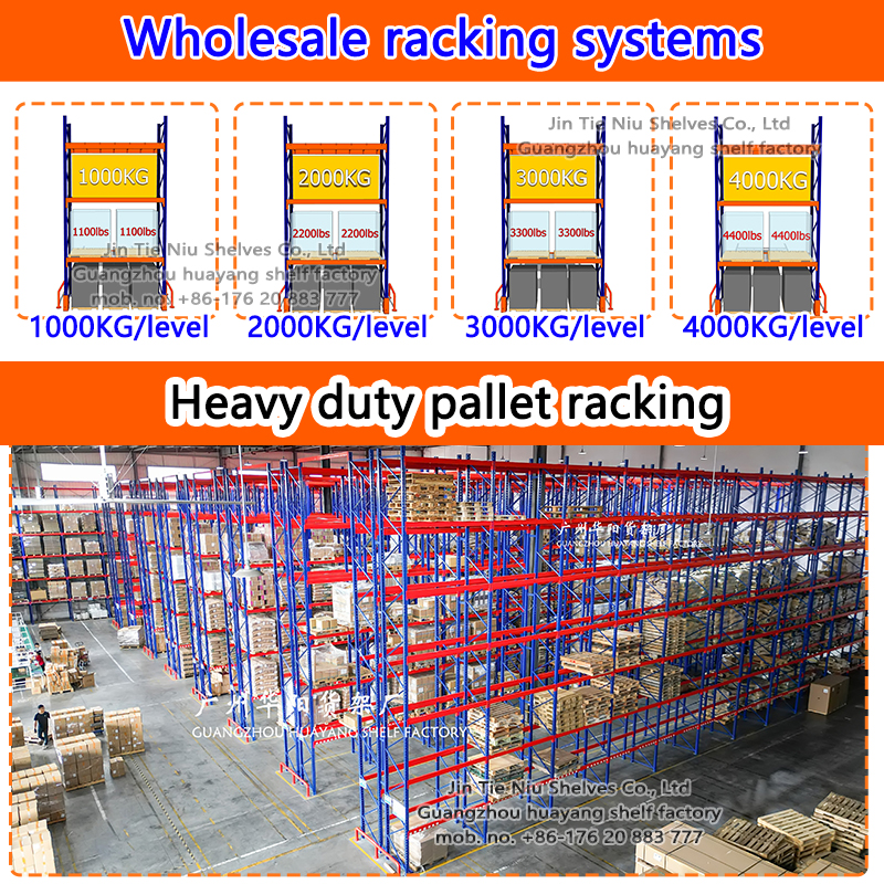 Stapelbare opslagrekken, palletstellingen, magazijnuitrusting, 1000 kg, 2000 kg, 3000 kg (pond/ton).