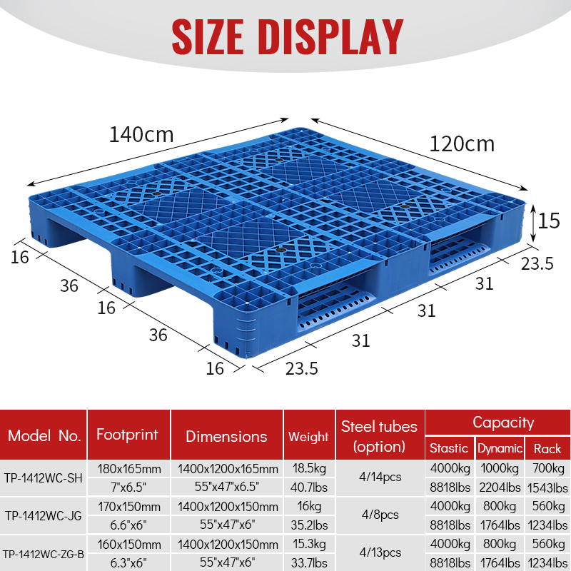 Euro pallet vorkheftruck pallet rooster magazijn stelling vloer platform stapel waterdicht HDPE 4-weg toegang industriële vrachtpallet 4000 kg