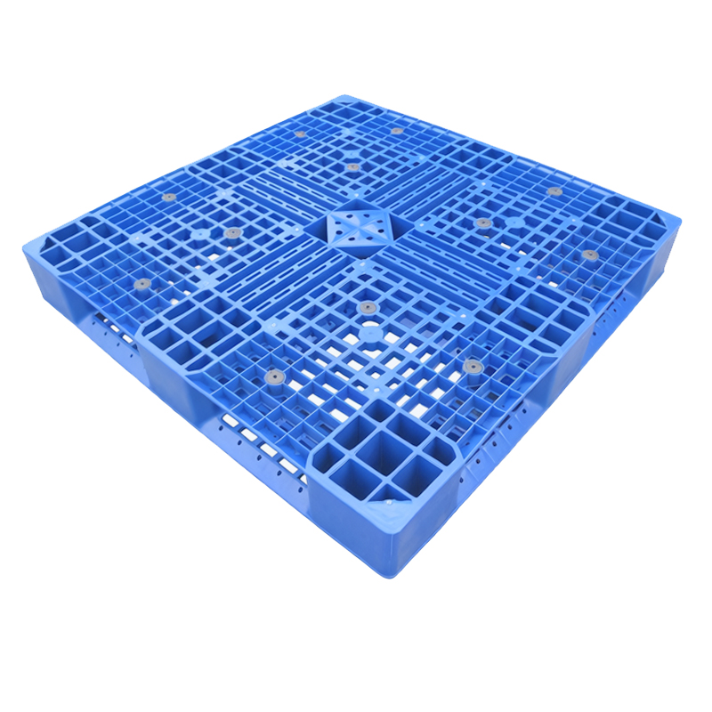 Industriële, zware T34 4-weg stapelbare antislip kunststof transportpallet 1100*1100*150mm enkelzijdig front