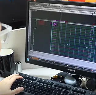 CAD- en 3D-ontwerp van de magazijnindeling
