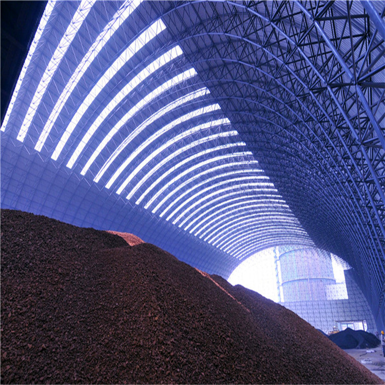 Chinese fabrieksleverancier van stalen ruimteframeconstructies voor kolenopslagloodsen, projecten voor kolenopslagbunkers.