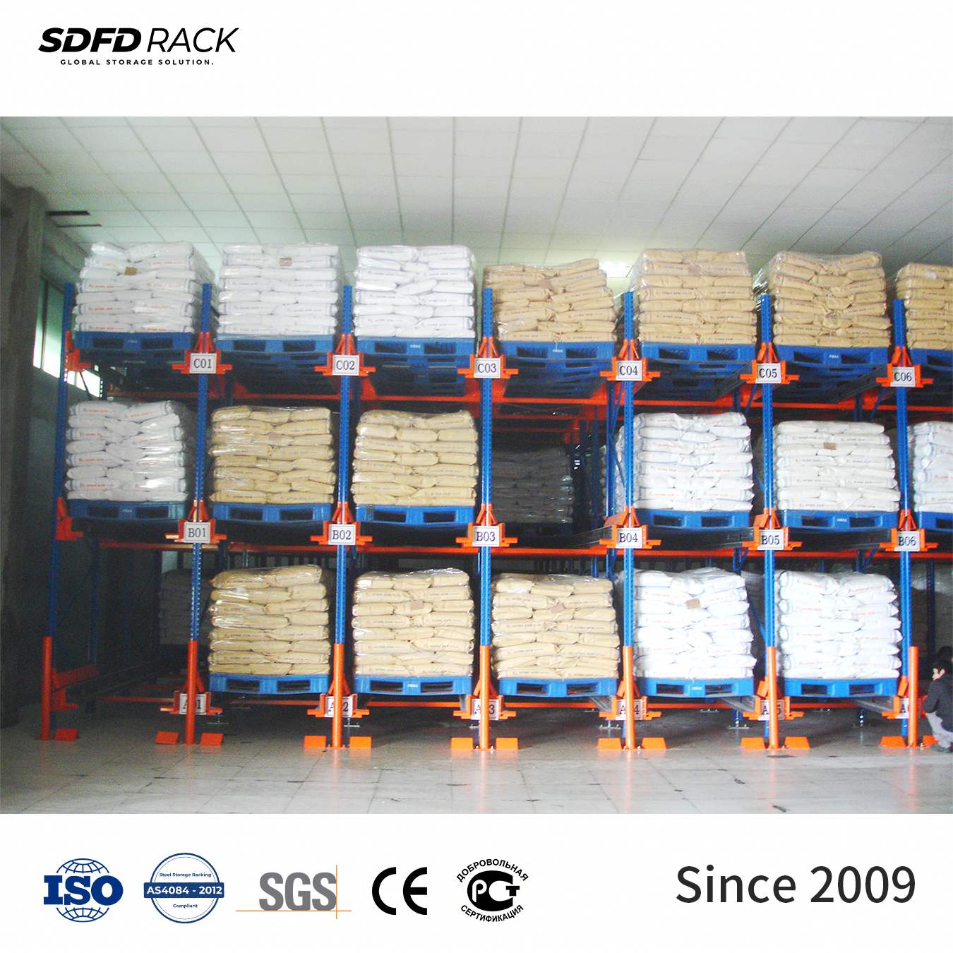 SDFDRACK Intelligent Two-Way Shuttle Racking CE-gecertificeerd opslagsysteem met hoge dichtheid voor logistiek goederenbeheer
