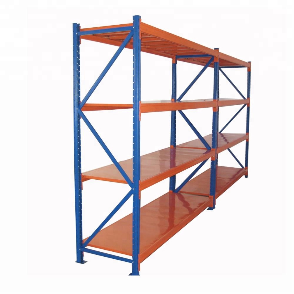 Op maat gemaakte middelzware stellingen, lange overspanningstellingen, 4/5 lagen, stalen magazijnstellingen, boutloze middelzware stellingen.