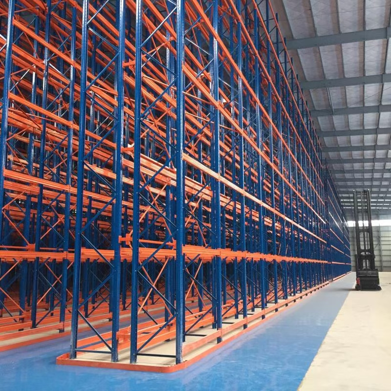 Robuust 5-laags, hoogwaardig, met epoxy gecoat, inrijbaar palletrek voor industrieel gebruik, gemaakt van staal, verstelbaar, duurzaam en roestwerend.