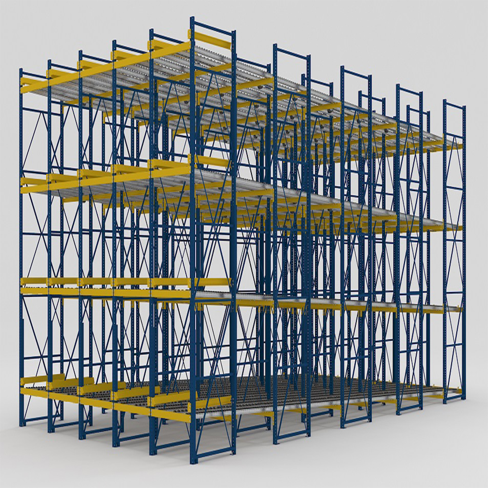Op maat gemaakte, op zwaartekracht werkende, stapelbare palletstellingen voor magazijnen
