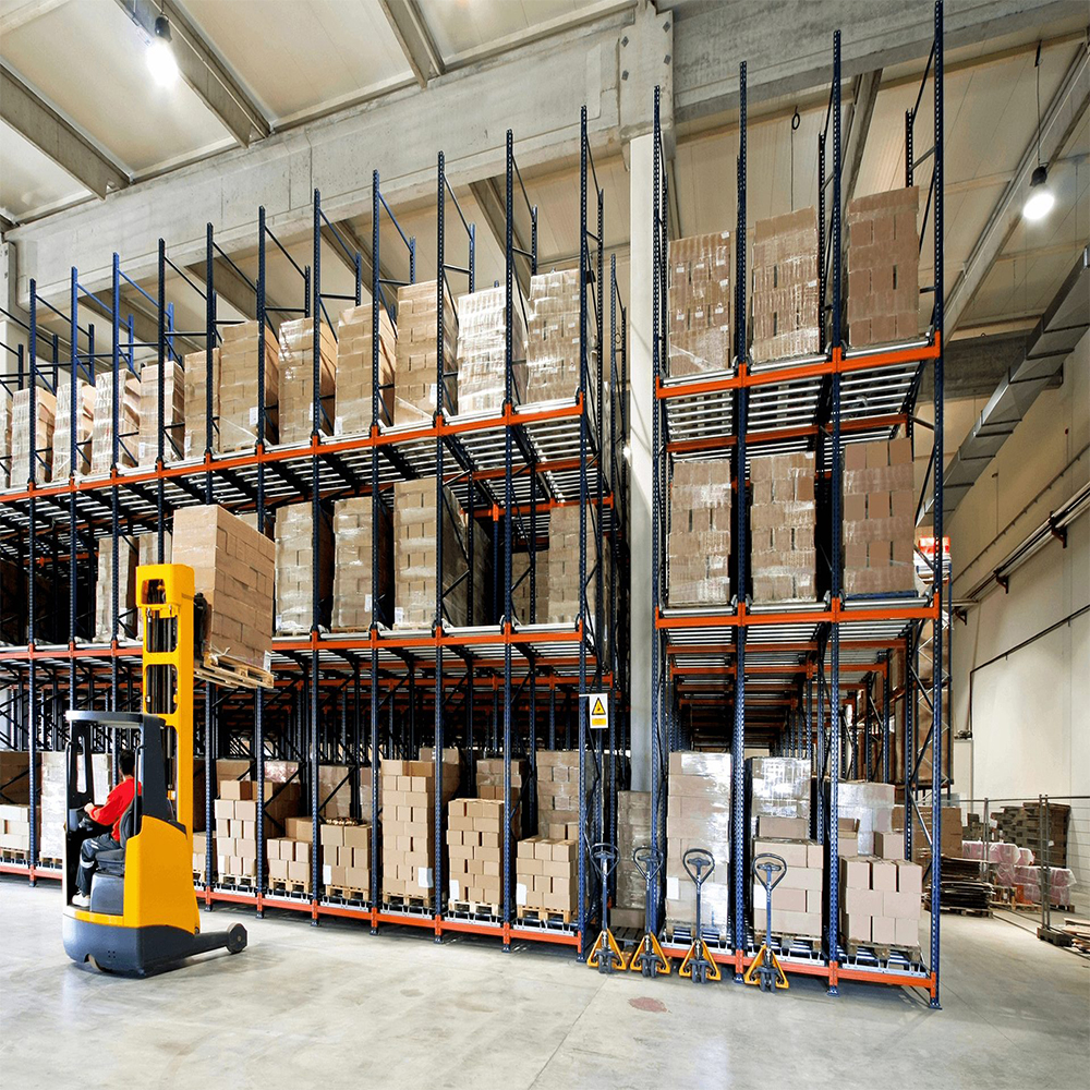 Op maat gemaakte, op zwaartekracht werkende, stapelbare palletstellingen voor magazijnen
