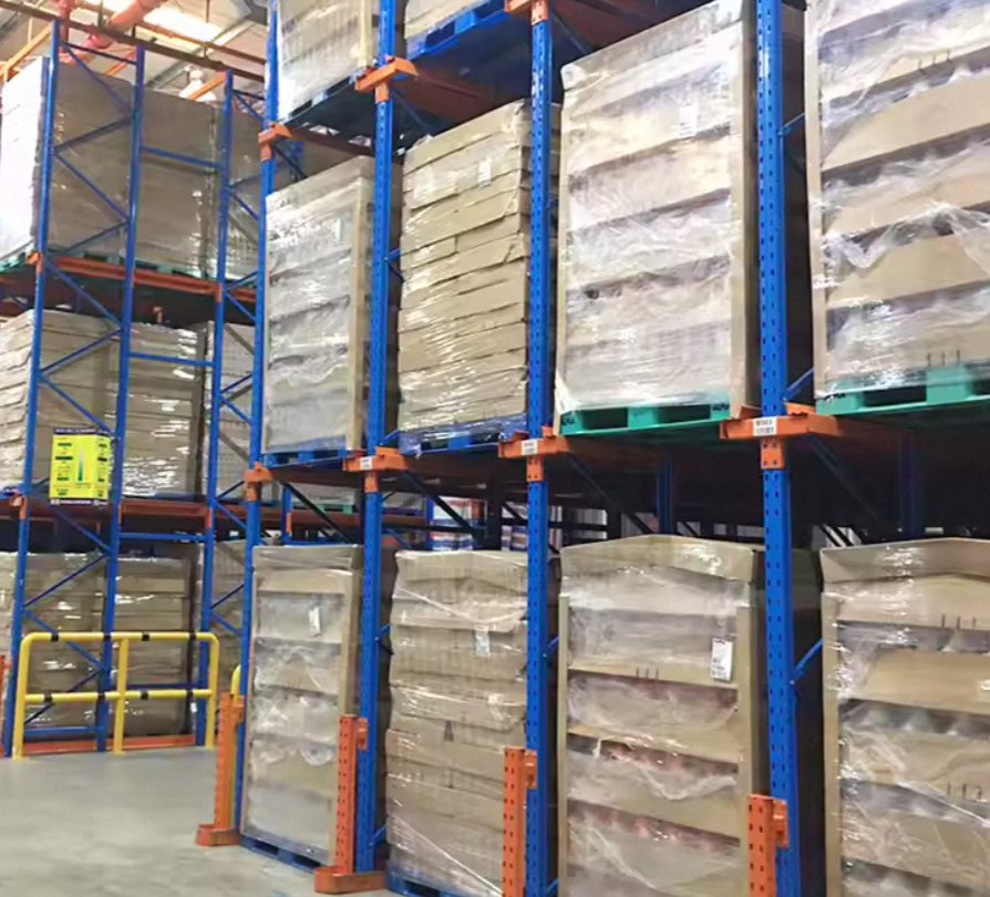Zware, dubbele diepte selectieve palletstellingen met inrijplanken, thermisch verzinkt, corrosiebestendig magazijnrek. Grote bestelling 30%