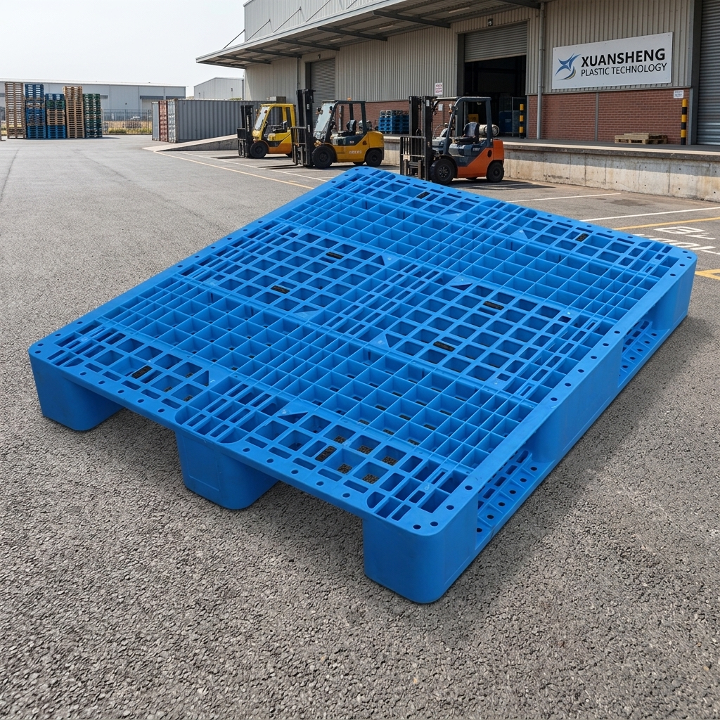 NEXARA zware, met staal versterkte kunststof stapelpallet 1200mm*1000mm*150mm 3 poten 4-zijdige toegang voor industriële opslag