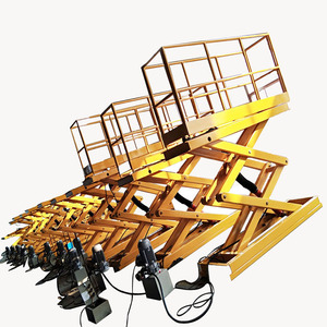Logistieke lijn, statische hydraulische stalen palletwagen met mobiel schaarhefplatform, aanpasbare platformgrootte, ISO-CE-gecertificeerd.