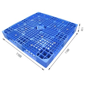 Industriële, zware T34 4-weg stapelbare antislip kunststof transportpallet 1100*1100*150mm enkelzijdig front