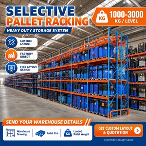 Hoogwaardig druppelvormig palletstellingsysteem, lage prijs, hoge draagkracht, zware uitvoering, selectieve palletstelling voor draadgaasvloeren