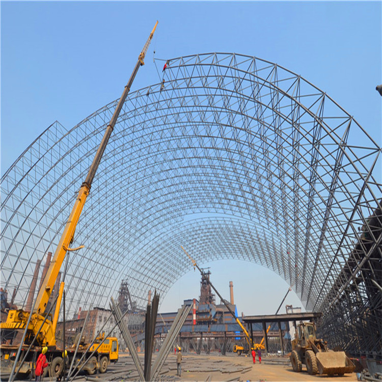 Chinese fabrieksleverancier van stalen ruimteframeconstructies voor kolenopslagloodsen, projecten voor kolenopslagbunkers.