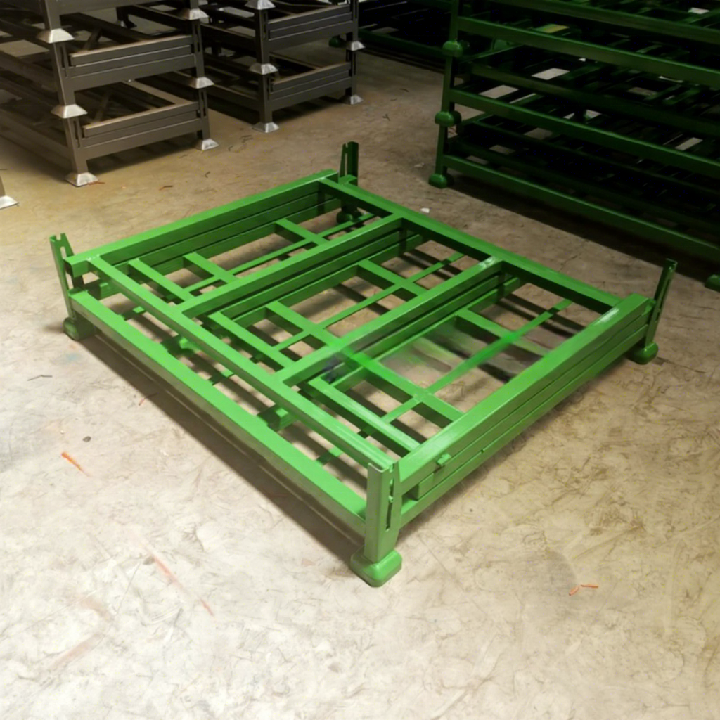 Op maat gemaakte, zware stalen palletstellingen met een draagvermogen van 2000 kg, stapelbaar, roestwerend, draagbaar, XINMEIDA meerlaags, donker.
