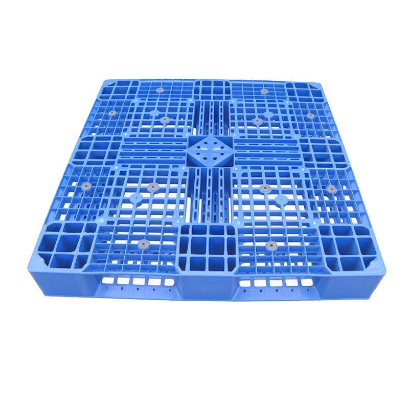 Industriële, zware T34 4-weg stapelbare antislip kunststof transportpallet 1100*1100*150mm enkelzijdig front