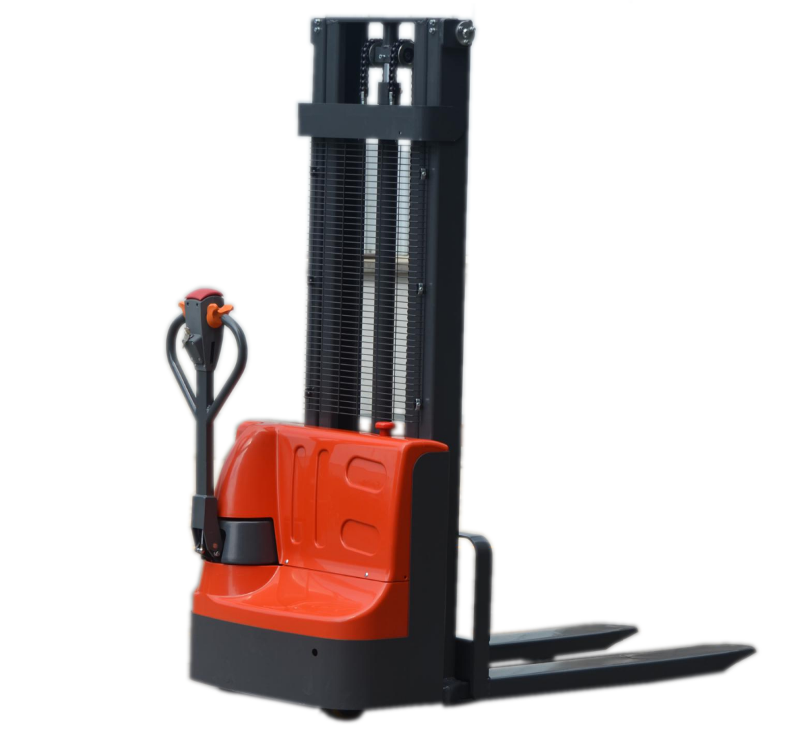 Palletstapelaar van 1 ton, 1,2 ton en 1,5 ton met een hefhoogte van 1600-4000 mm. Accu-aangedreven stapelaar en elektrische stapelaar.