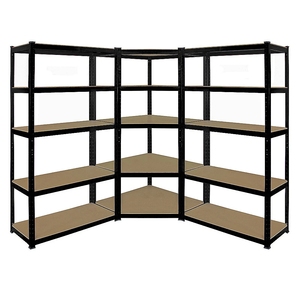 Hoogwaardige zwarte/zilveren magazijnstellingen, palletstellingen, metalen magazijnstellingen met 5 lagen.
