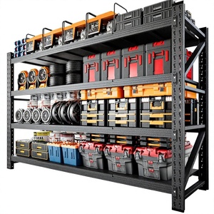Lichtgewicht metalen stelling van 350 kg, 4 lagen, metalen magazijnstellingen, roestwerend, verstelbaar, stalen stelling, stalen stapelstelling voor garages.