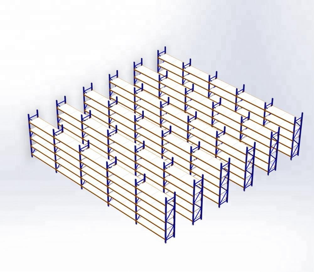 Op maat gemaakte middelzware stellingen, lange overspanningstellingen, 4/5 lagen, stalen magazijnstellingen, boutloze middelzware stellingen.