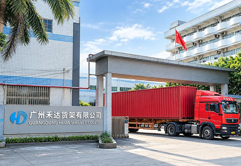 Logistieke expeditie en fabrieksterrein Guangzhou Heda Shelves Co., Ltd.
