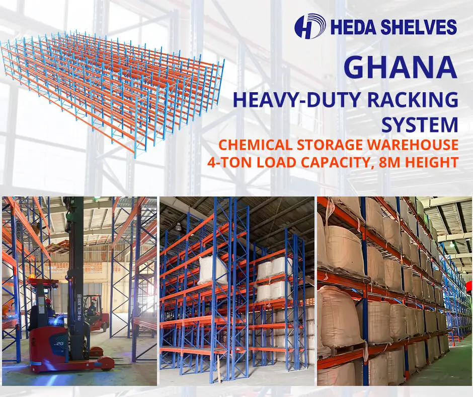 Zwaar magazijnstellingsysteem voor chemische opslag in Ghana