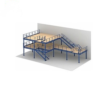 Industriële, geschikte, gebruikte stalen zolderplatformstelling, stellingladder, magazijnrek, meerlaags stelling, hoge capaciteit, zware last, mezzanine