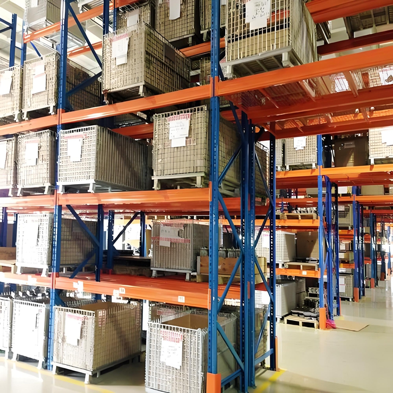 Robuust 5-laags, hoogwaardig, met epoxy gecoat, inrijbaar palletrek voor industrieel gebruik, gemaakt van staal, verstelbaar, duurzaam en roestwerend.