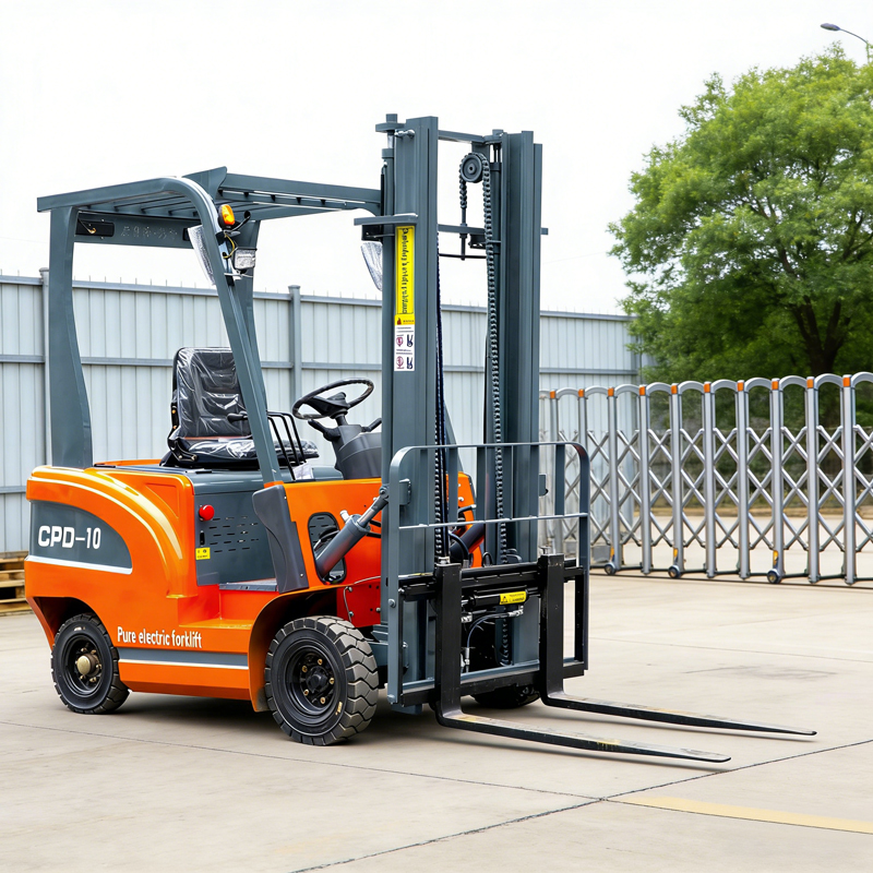 1 ton, 3 ton, 5 ton elektrische heftruck met 3-traps mast, 8 m hefhoogte, OEM, gratis verzending, hydraulisch systeem, efficiënte magazijnopslag.