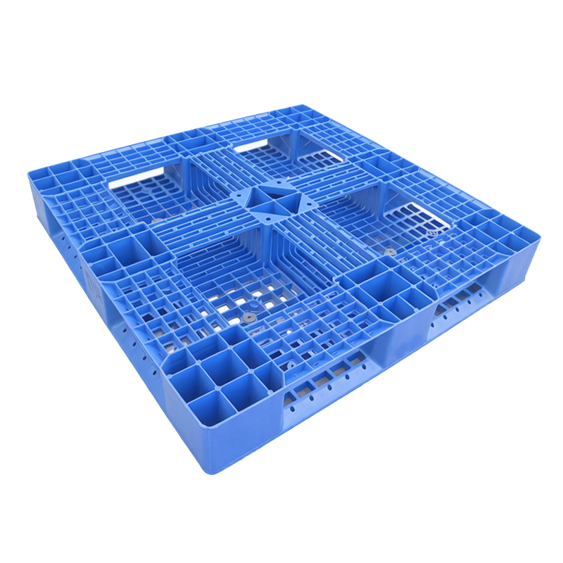 Industriële, zware T34 4-weg stapelbare antislip kunststof transportpallet 1100*1100*150mm enkelzijdig front