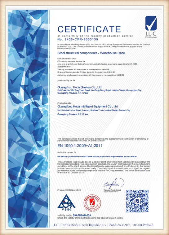 CE CPR Bouwproducten Certificaat voor Palletstellingen