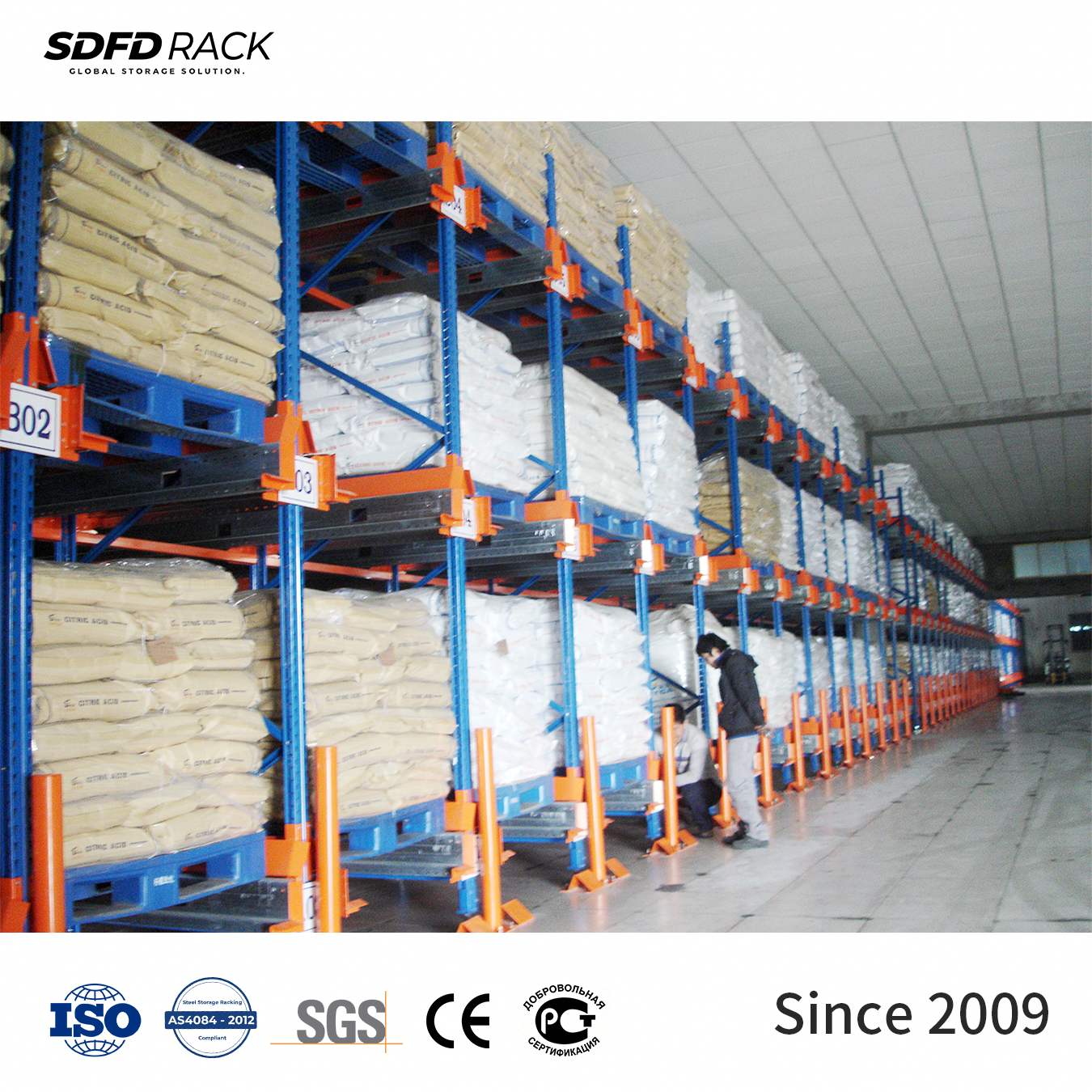 SDFDRACK Intelligent Two-Way Shuttle Racking CE-gecertificeerd opslagsysteem met hoge dichtheid voor logistiek goederenbeheer