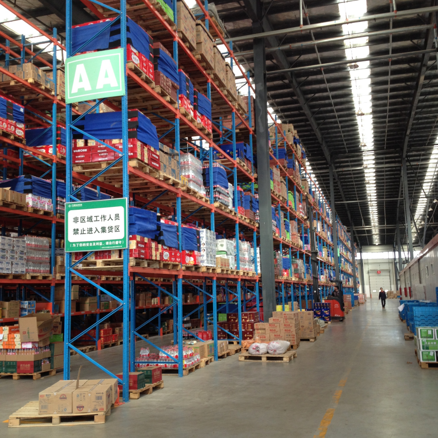 Verstelbaar, zwaar uitgevoerd stalen palletstellingsysteem met 4 lagen, magazijnbalken, draagvermogen 800 kg (2 ton), industrieel rek