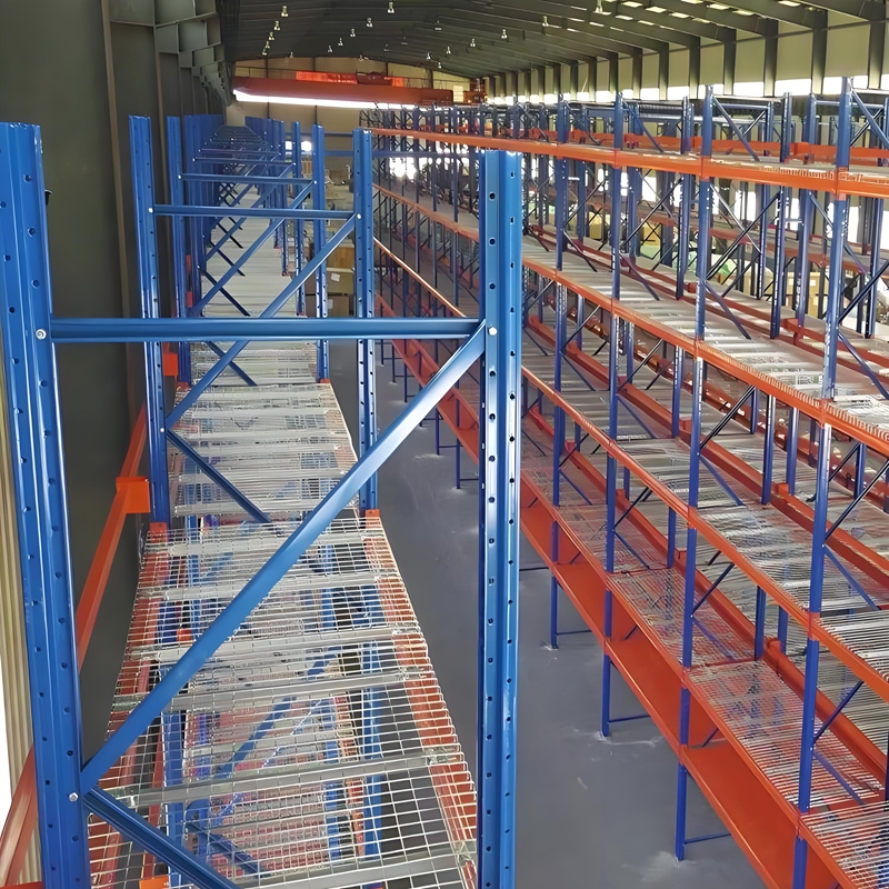 Aanpasbaar industrieel stalen zolderplankplatform, pallet, duurzaam, zwaar, verstelbaar, roestwerend, direct leverbaar