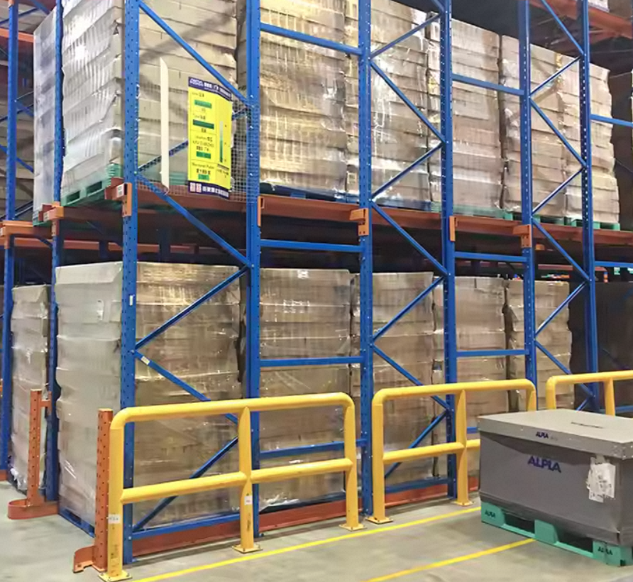 Zware, dubbele diepte selectieve palletstellingen met inrijplanken, thermisch verzinkt, corrosiebestendig magazijnrek. Grote bestelling 30%