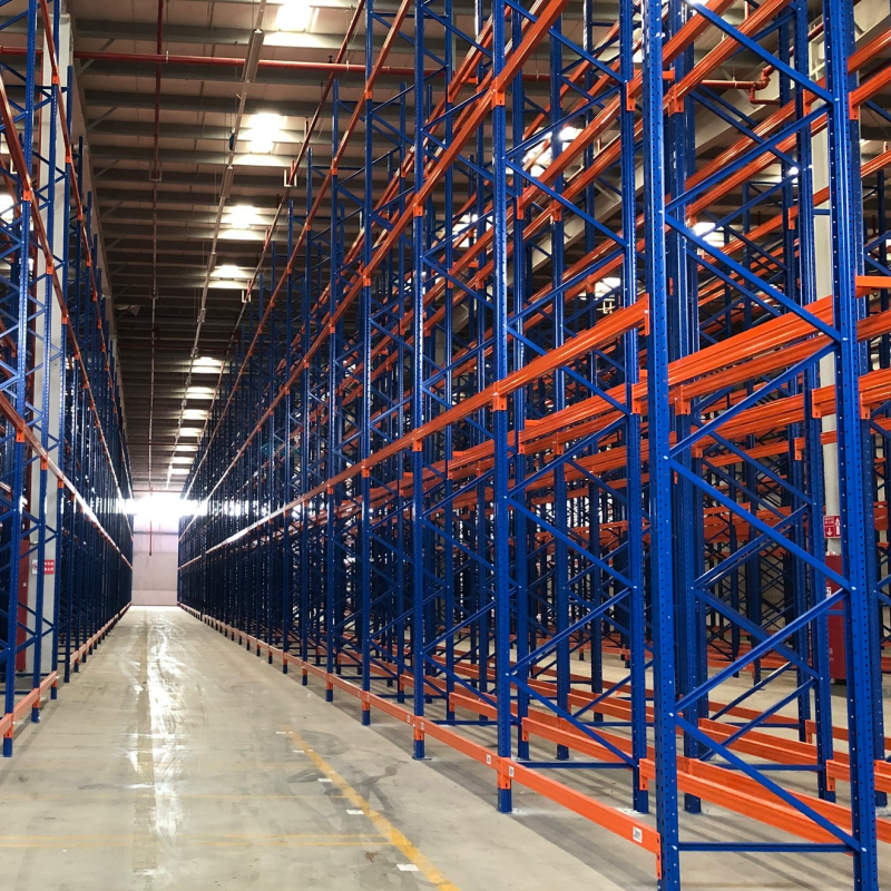 Volledig met bouten te monteren constructie, eenvoudig te demonteren en te verplaatsen, dubbele diepte stelling met hoge dichtheid, dubbele diepte palletstelling