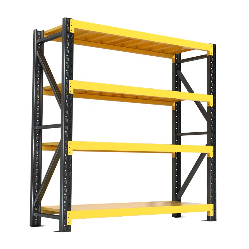 Metalen magazijnstellingen, industriële stellingen, 4/5 lagen, 300 kg draagvermogen per laag.
