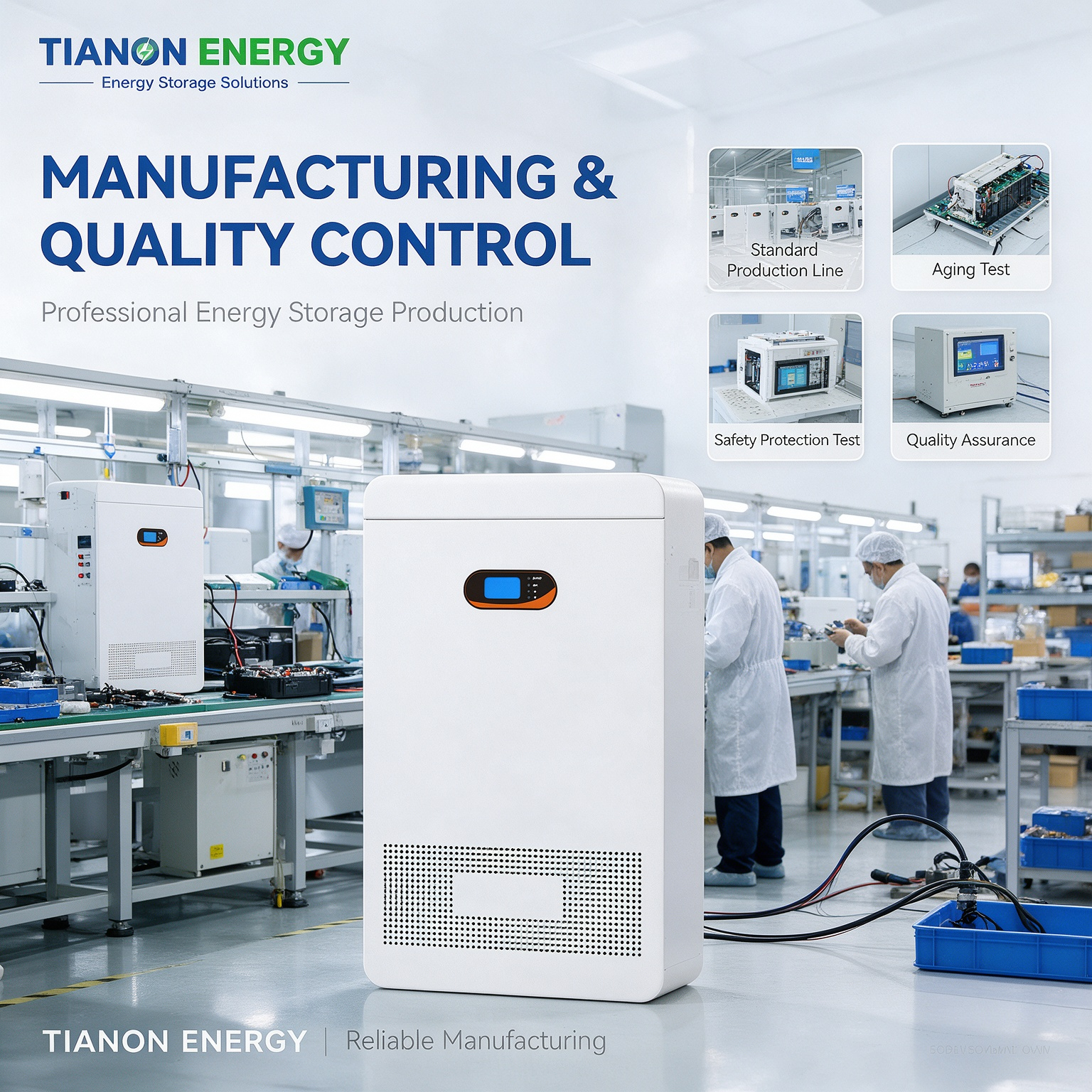 48V 100Ah 200Ah 314Ah LiFePO4 lithiumbatterij-energieopslagsysteem, laagspanning, zonne-energie, slim BMS, 10-20 kW, hybride/off-grid, IP65 CAN