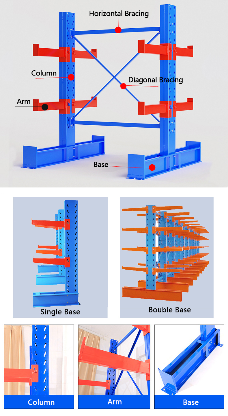 Stalen draagarmstelling structuur en afwerking