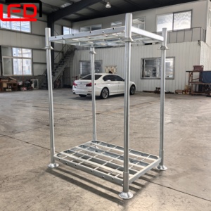 Dompelverzinkte industriële opslag- en logistieke apparatuur, palletstellingen, magazijnstellingen, stapelbare pallets, metalen pallets