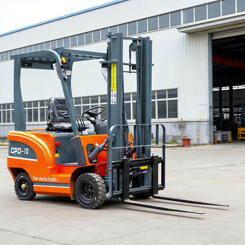 1 ton, 3 ton, 5 ton elektrische heftruck met 3-traps mast, 8 m hefhoogte, OEM, gratis verzending, hydraulisch systeem, efficiënte magazijnopslag.