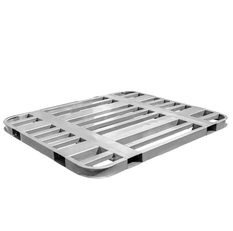 Stapelbare stalen pallet, gegalvaniseerd, dubbele laag, vierzijdige toegang, 3 ton dynamisch, 9 ton statisch, gereedschapsopslag