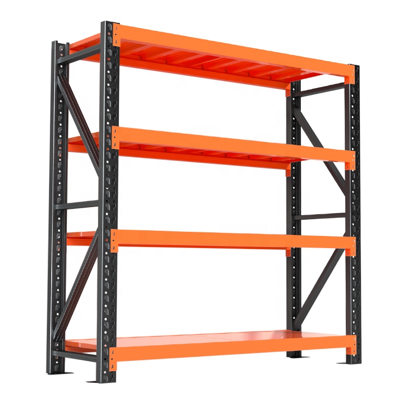 Metalen magazijnstellingen, industriële stellingen, 4/5 lagen, 300 kg draagvermogen per laag.