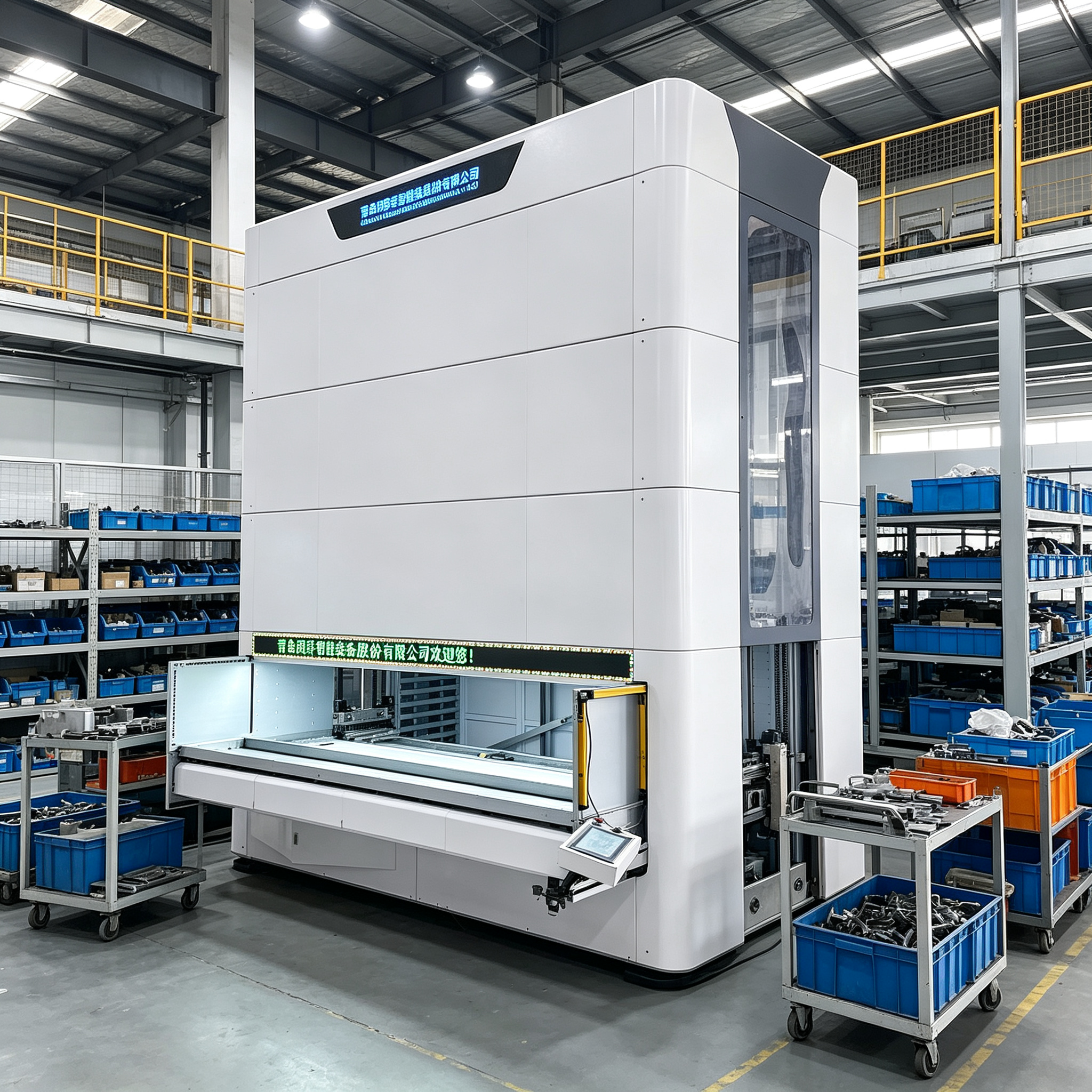Op maat gemaakte stalen frames voor zware pallets, modulaire bakken, OEM-magazijnopslag, verticale carrouselmodule, thermisch verzinkt.