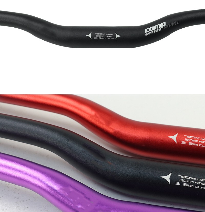 Fabrieksprijs groothandel aluminiumlegering mountainbike stuur 31,8*720 mm, 780 mm lang fietsstuur met verhoging