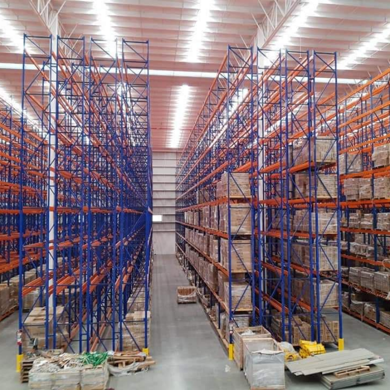 Volledig met bouten te monteren constructie, eenvoudig te demonteren en te verplaatsen, dubbele diepte stelling met hoge dichtheid, dubbele diepte palletstelling