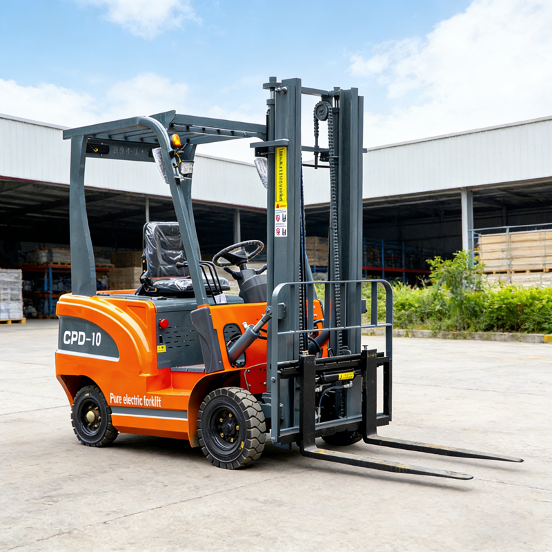 1 ton, 3 ton, 5 ton elektrische heftruck met 3-traps mast, 8 m hefhoogte, OEM, gratis verzending, hydraulisch systeem, efficiënte magazijnopslag.