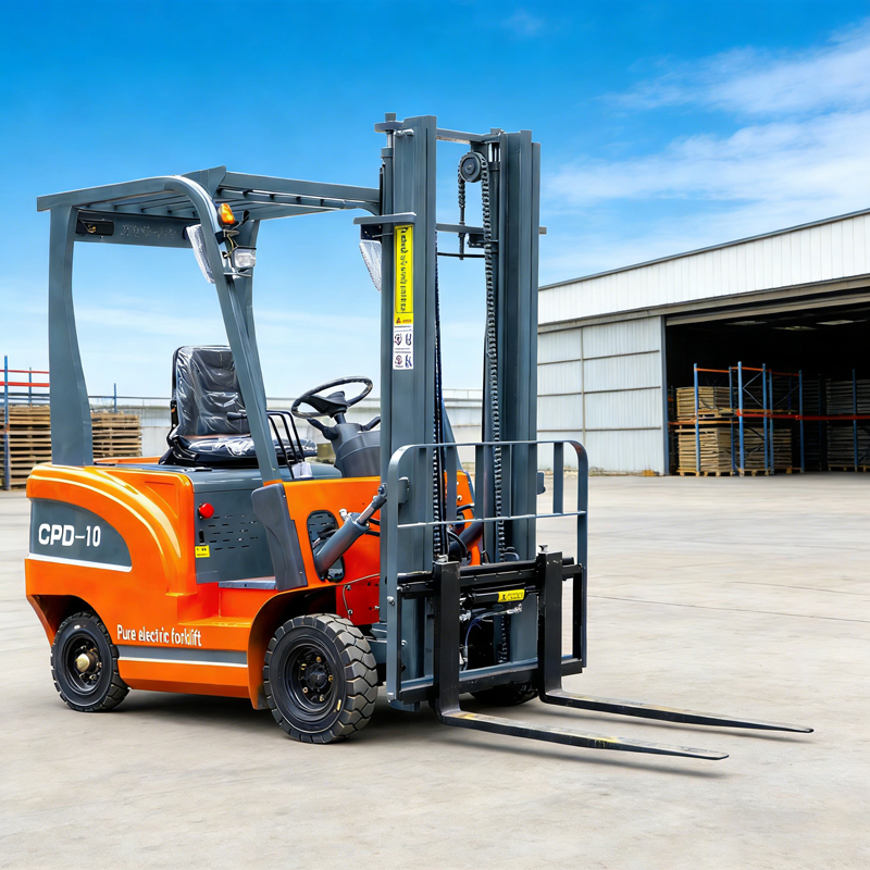 1 ton, 3 ton, 5 ton elektrische heftruck met 3-traps mast, 8 m hefhoogte, OEM, gratis verzending, hydraulisch systeem, efficiënte magazijnopslag.