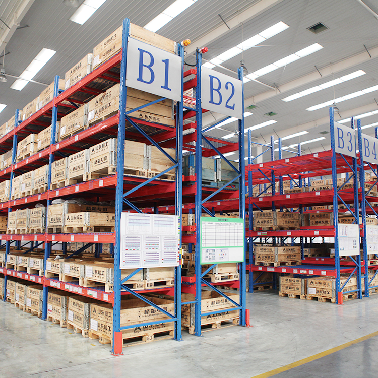 Op maat gemaakte, zware industriële opslagstellingen, metalen stellingen, stapelunits, stalen industriële palletstellingen voor magazijnen.