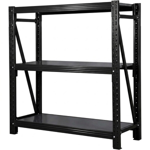 Robuust metalen opbergrek met 3 niveaus, verstelbare stalen stellingen voor garage, magazijn en keuken.